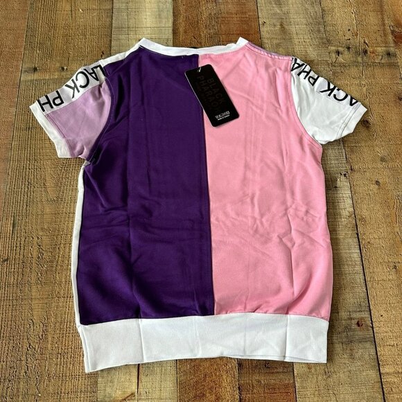 Black Pharaoh Womens Sweat suite set short sleeve top short joggers pink purple - Picture 7 of 16